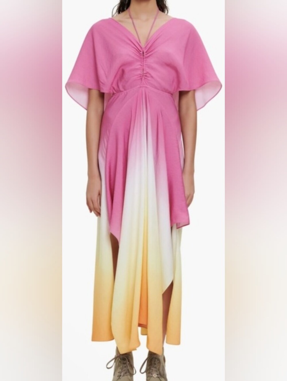Maje Rachelly Batwing Dip Dye Dress L